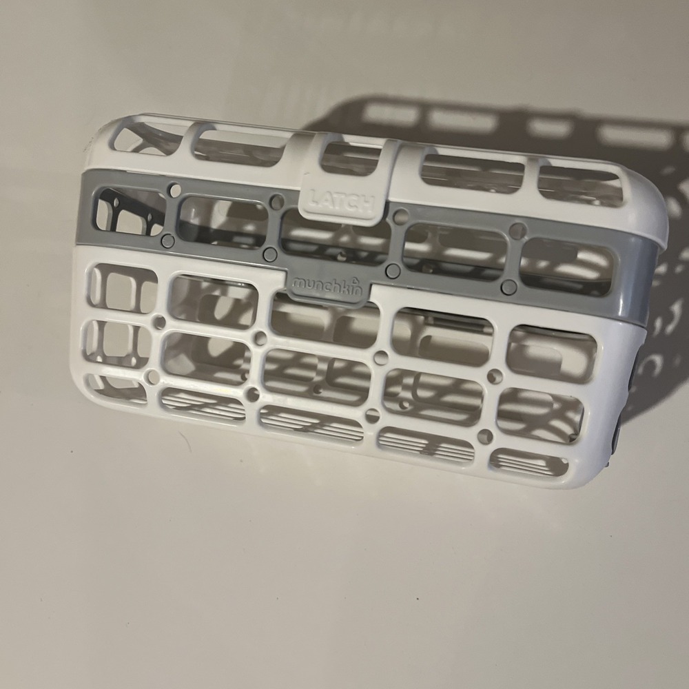 Munchkin Baby Dishwasher Holder Binky Small Item Container White Grey
